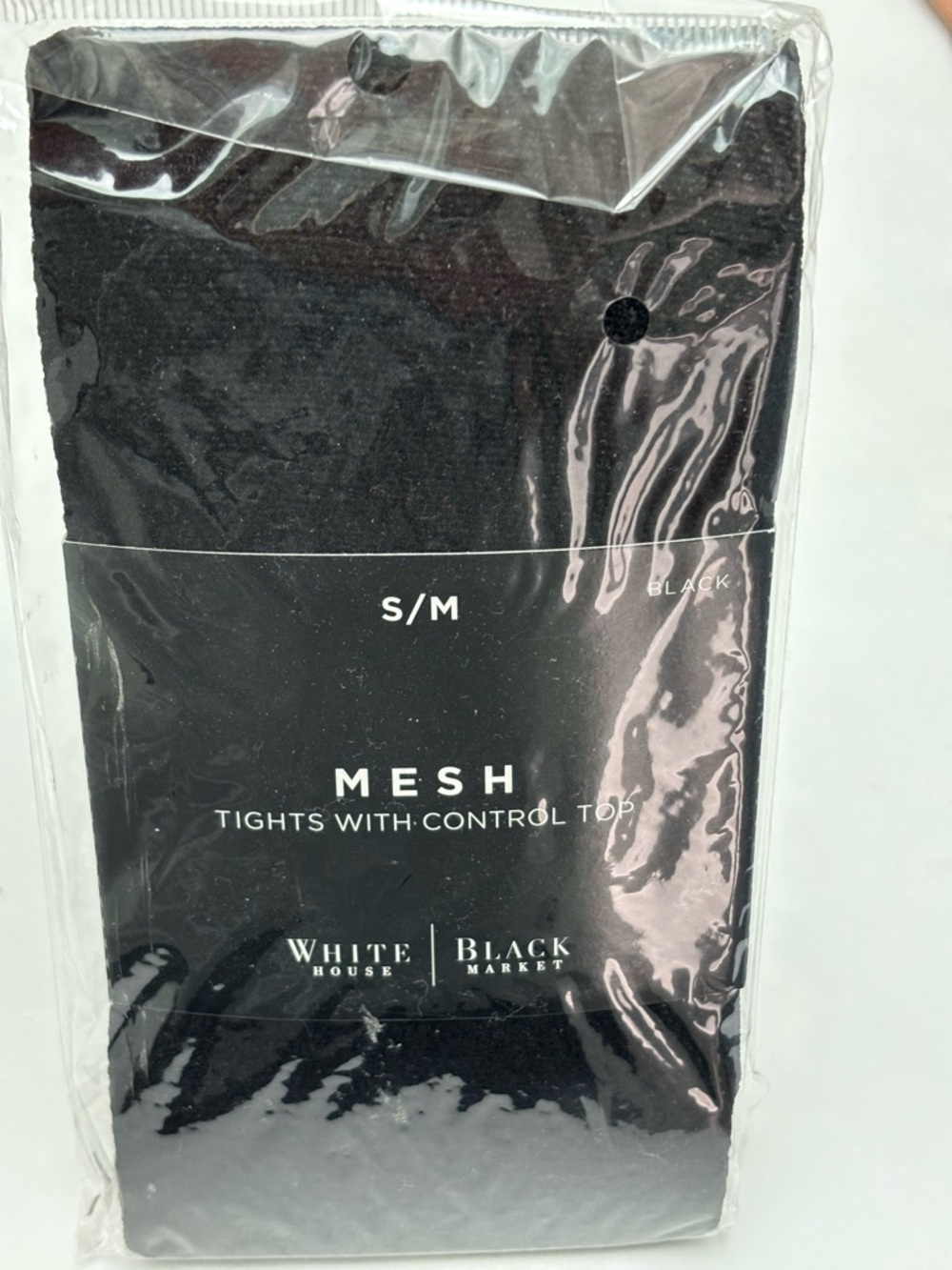 New White House Black Market Mesh Tights with Control Top - Black